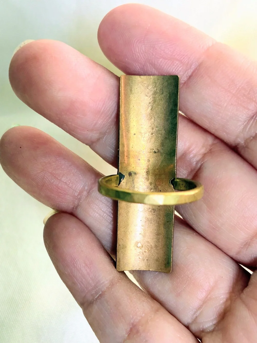 Gold-Tone Tribal Bar Statement Ring - Women Jewelry - Picture 3 of 9
